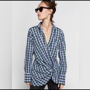 Zara Drape Plaid Shirt
